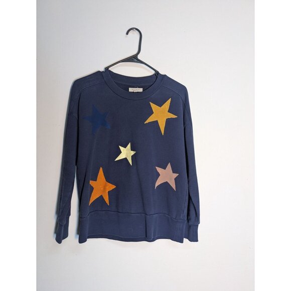 Miles By Madewell Star Printed Navy Sweatshirt Size L - Picture 2 of 9